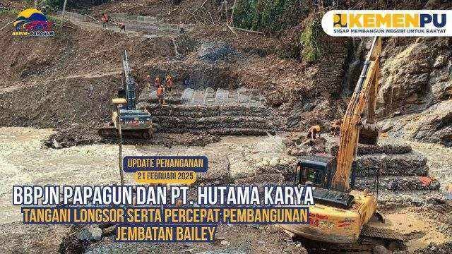 Tangani Longsor serta Percepat Pembangunan Jembatan Bailey