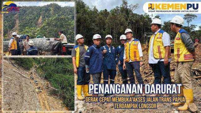 Pasca Longsoran di Ruas Jalan Trans Papua